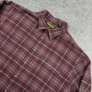 Vintage‎ Timberland Flannel Shirt Men's XXL Red Blue Plaid Wool Blend Hong Kong